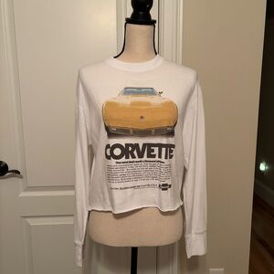Abercrombie & Fitch Soft Collection White Long Sleeve Shirt With Corvette NWOT